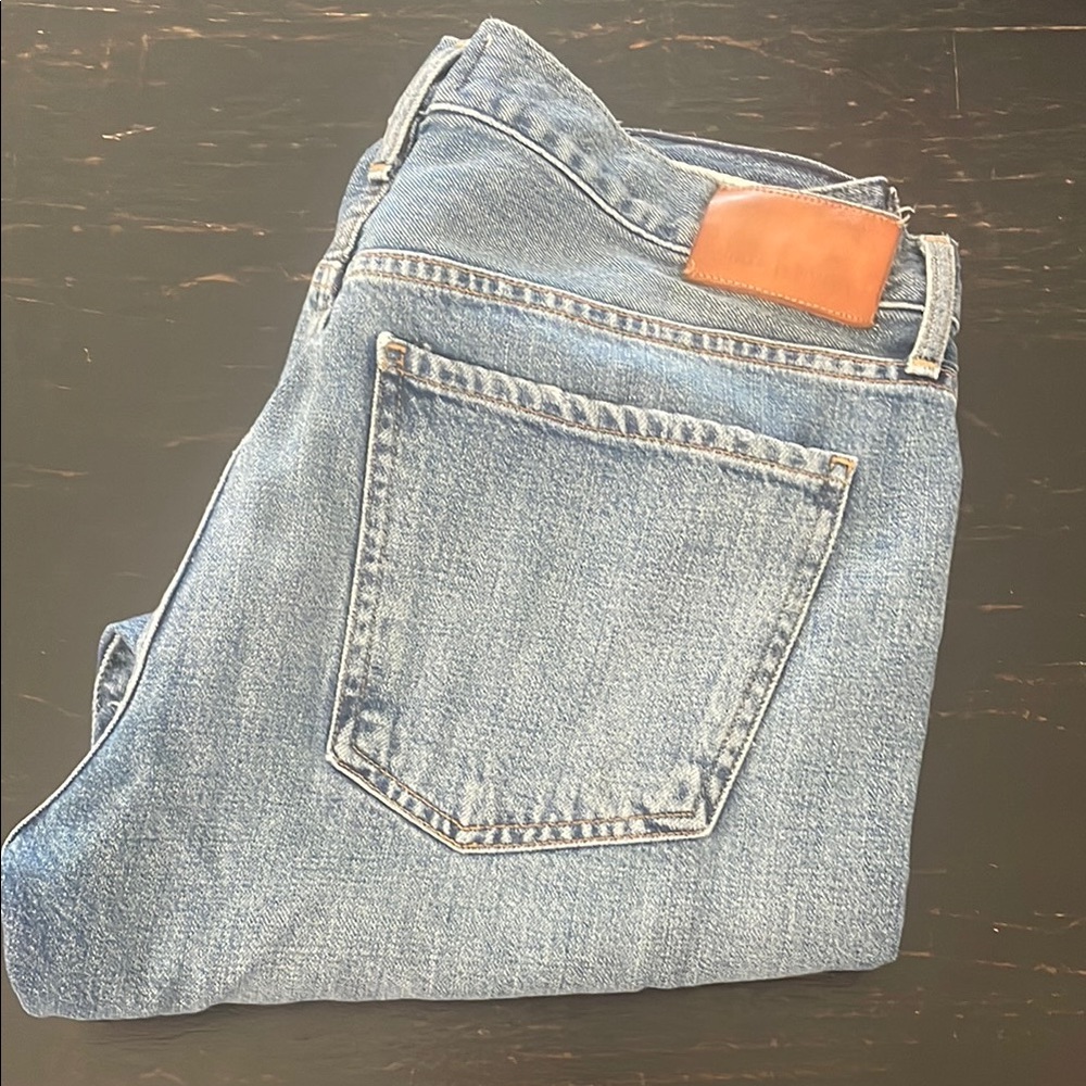 Citizens Of Humanity Blue Straight Jeans Vintage-Inspired Distressed